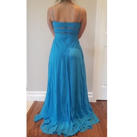 Turquoise Blue Hi-Low Dress - Picture 2 of 6